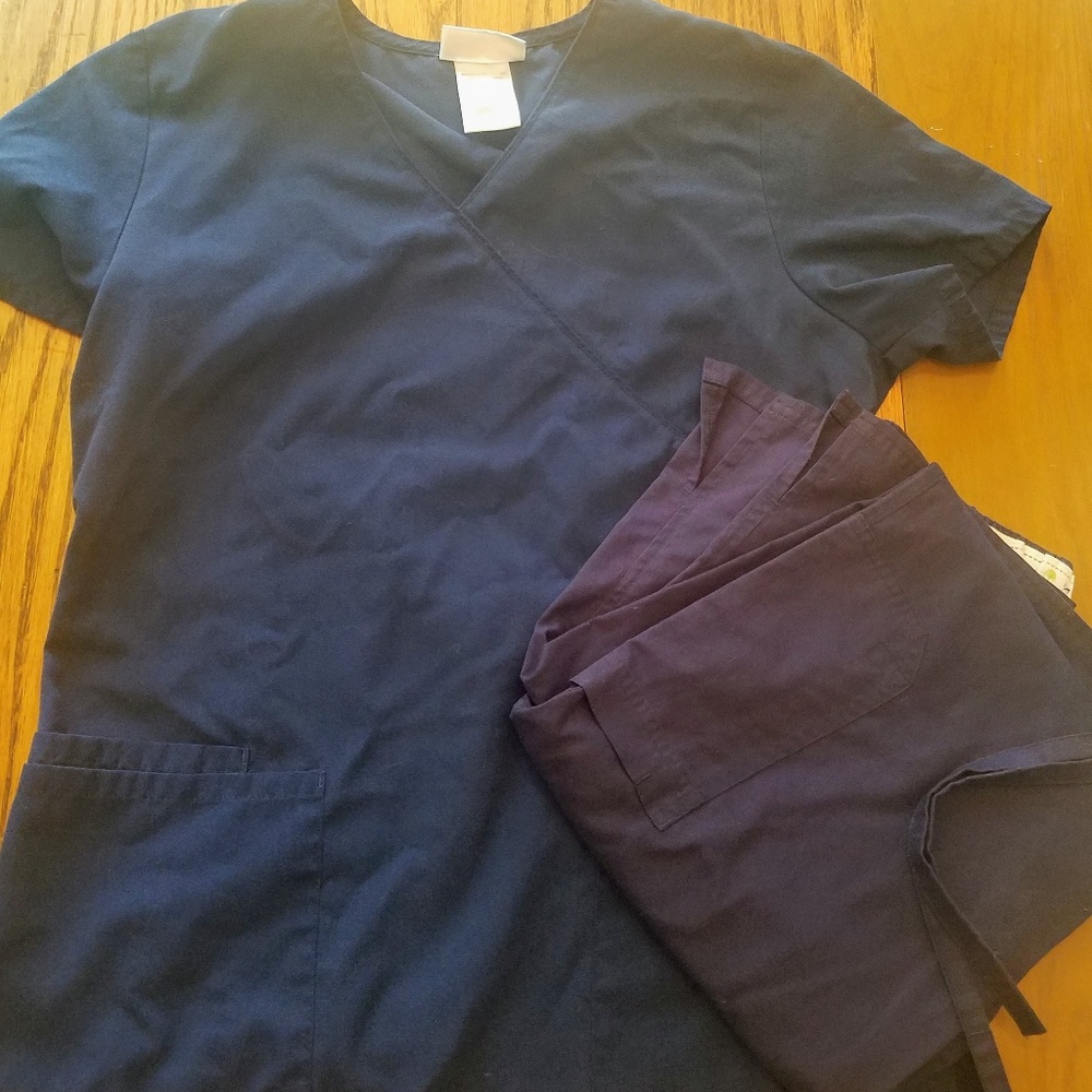 XS Blue/indigo scrub top and pants